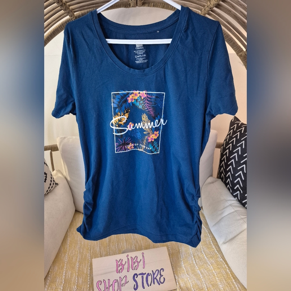 Tag Navy Cotton Blend Tee